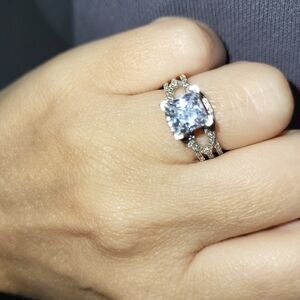 (6)🔥2.5Ct🔥 Elegant Engagement Square Princess Split Shank Ring